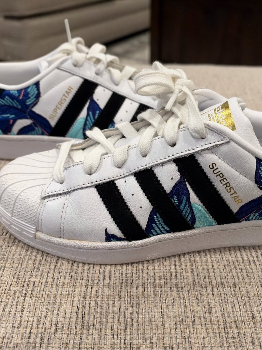Adidas Superstar Floral Print Fashion Sneakers Women's Size 8